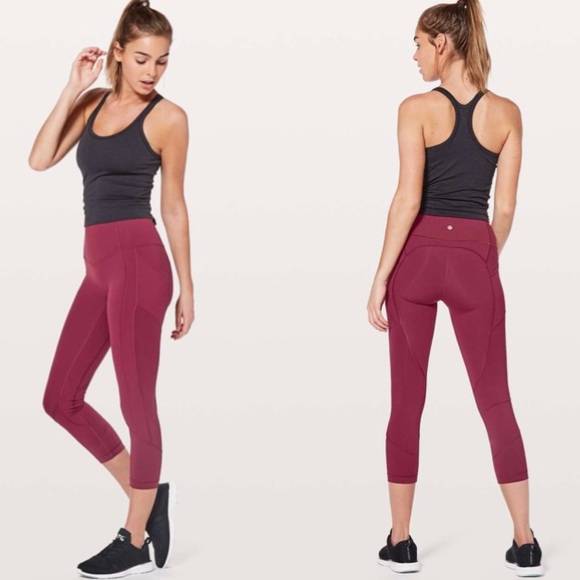 lululemon athletica Pants - Lululemon Womens All The Right Places Crop II 23" Legging Sz 8 Ruby Wine